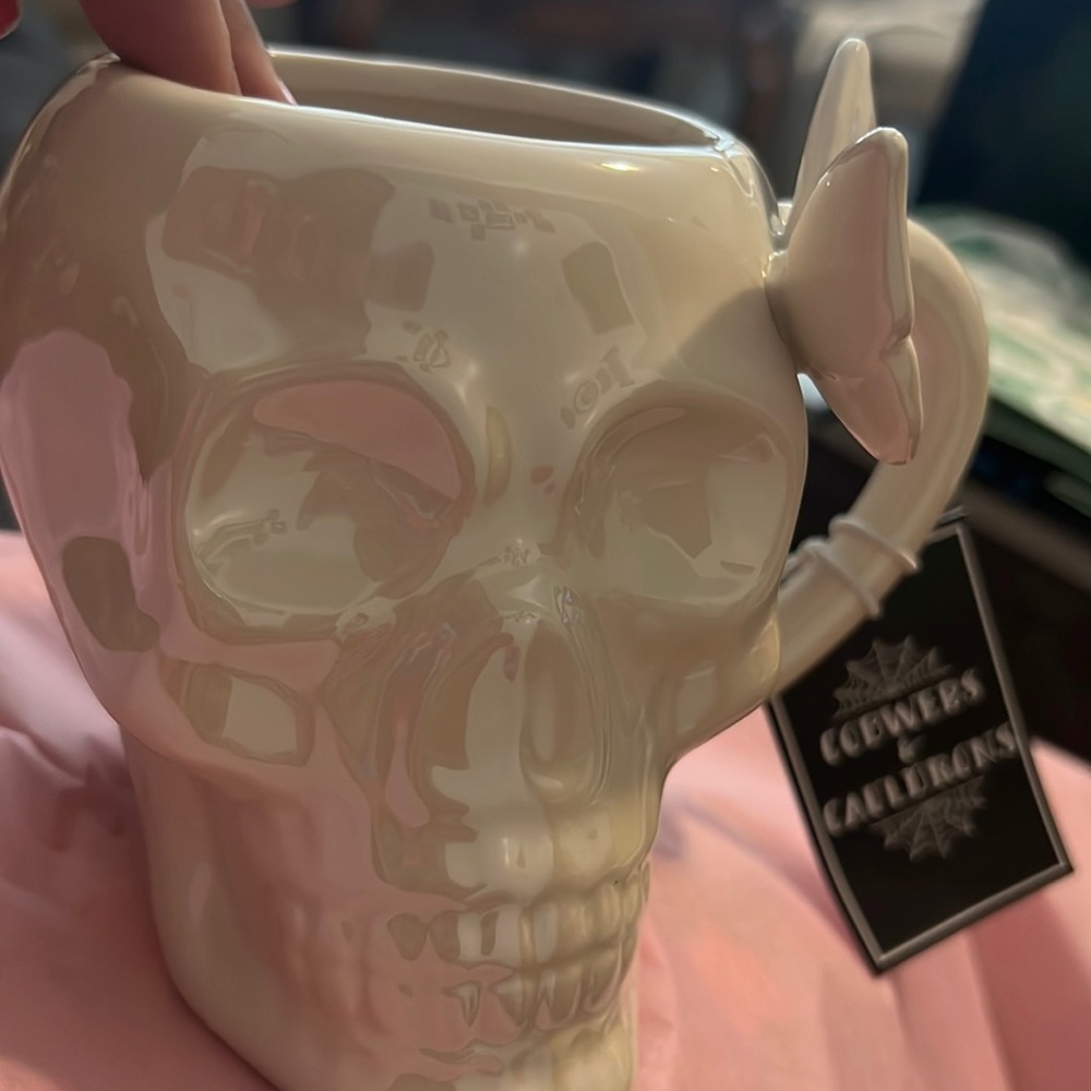 Viral Skull Mug minimalist style off white NWT
